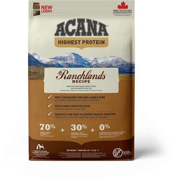 ACANA HIGH PROT RANCHLANDS DOG 6 kg