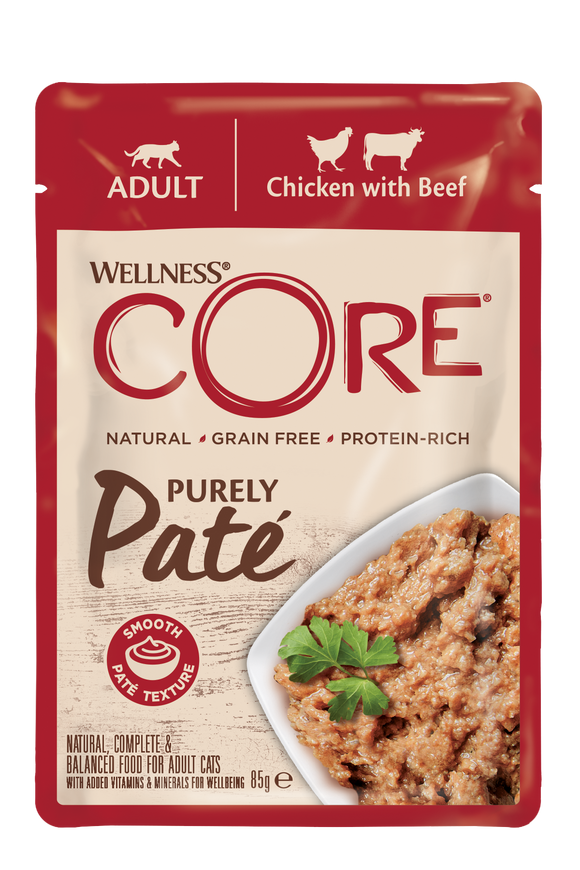 WC PURE PATE CAT ADULT CHKN/BEEF 85 GR