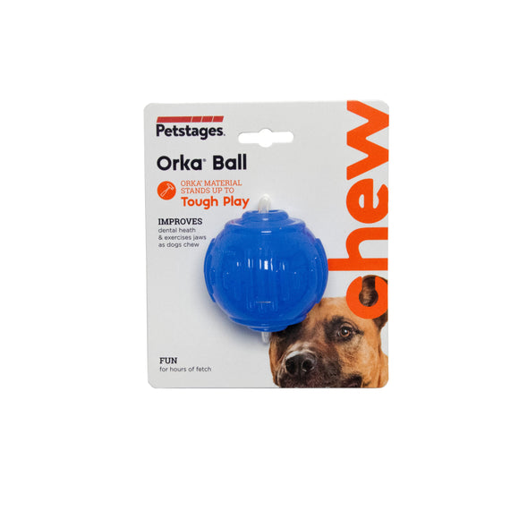 PETSTAGES DOG ORKA BALL BLUE