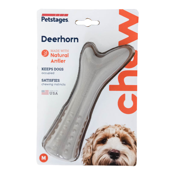 PETSTAGES DOG DEERHORN GREY M