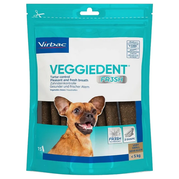 VIRBAC VEGGIEDENT KAUWSTR <5KG 15 ST