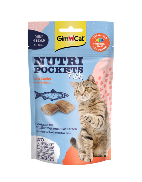 GIMCAT NUTRI POCKETS VIS/ZALM 60 GR