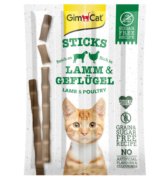 GIMCAT STICKS LAM&GEVOGELTE 4 ST