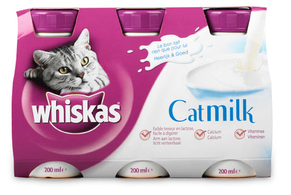 WHISKAS CATMILK FLESJE 3P 3x200 ML