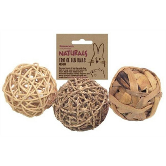 ROSEWOOD TRIO OF FUN BALLS 8CM