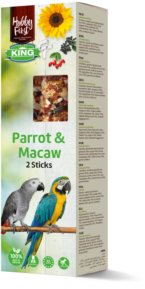 HFK STICKS PARROT&MACAWS FRUIT 180 GR