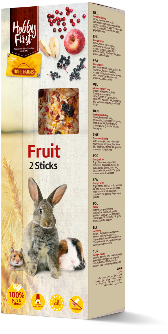 HHF STICKS SMALL ANIMALS FRUIT 112 GR