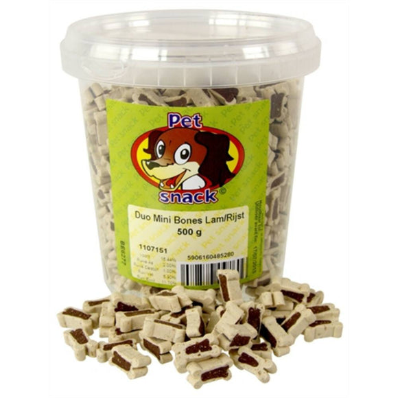 PETSNACK MINI BOTJES DUO LM&RST 500 GR