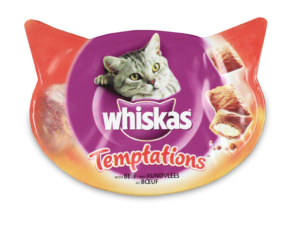 WHISKAS TEMPTATIONS RUNDVLEES 60 GR