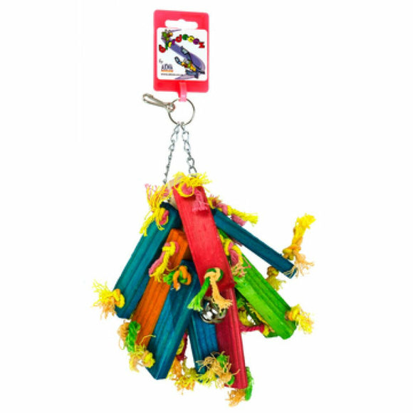 BIRRDEEEZ PARAKEET TOY WOOD BNCH