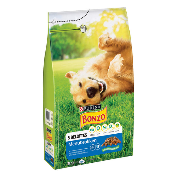 BONZO DROOG ADULT MENUBROK KIP 3 KG