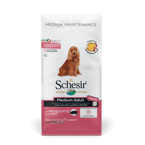 SCHESIR HOND DRY MED HAM 12KG 12 KG