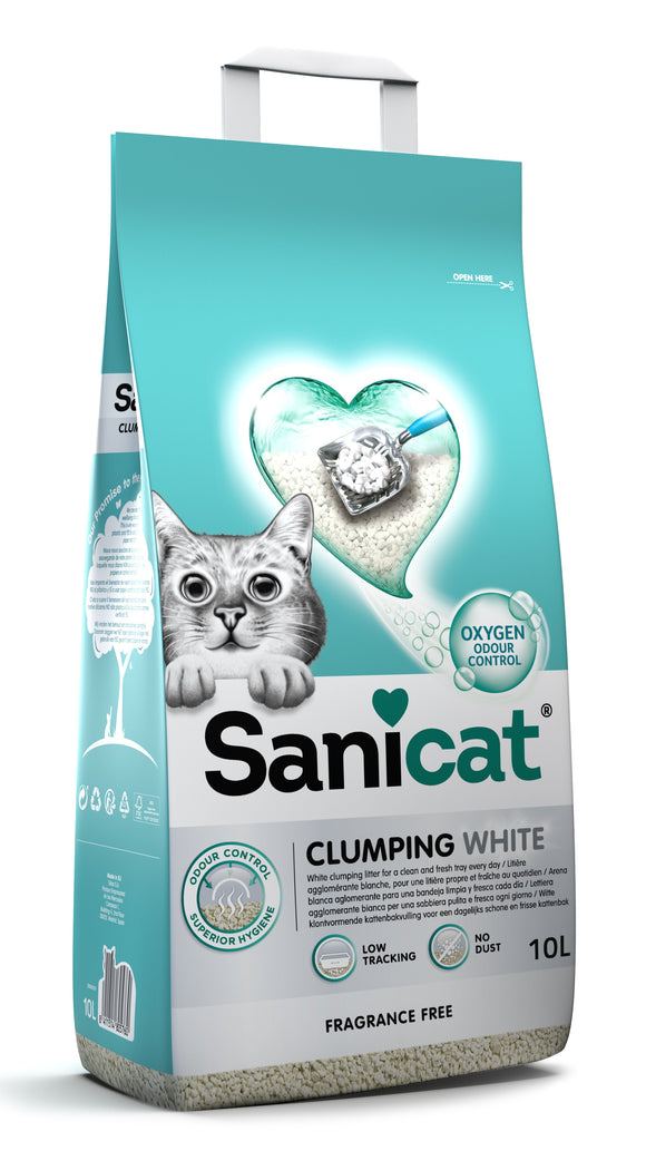 SANICAT CLUMPING WHITE UNSCENTED 10 LTR