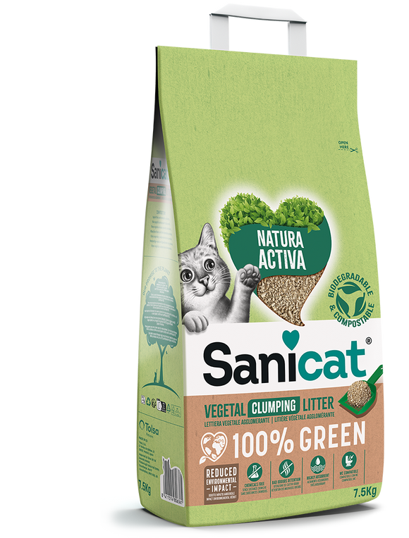 SANICAT NATURA ACTIVA 100% GREEN 7.5 KG