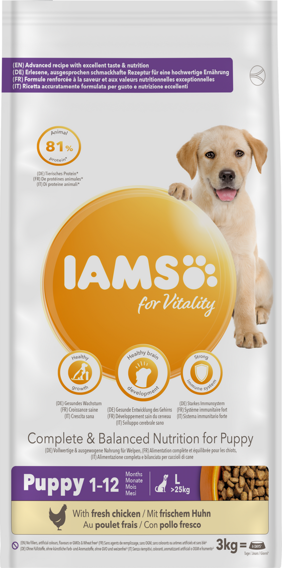 IAMS DOG PUP/JUN LRG CHKN 3 KG