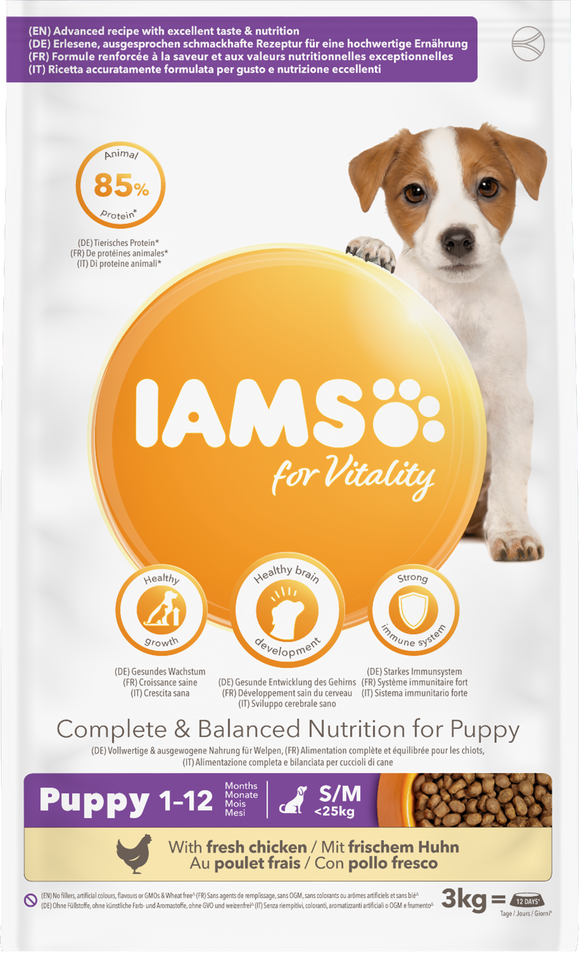 IAMS DOG PUP/JUN SM/MED CHKN 3 KG