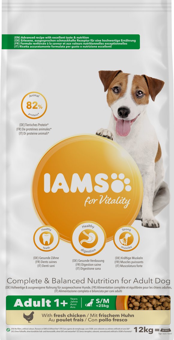 IAMS DOG ADULT SM/MED CHKN 12 KG