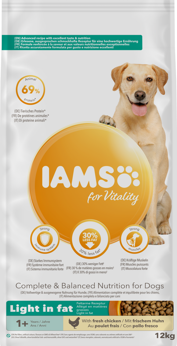 IAMS DOG ADULT WEIGHT CONTR CHKN 12 KG