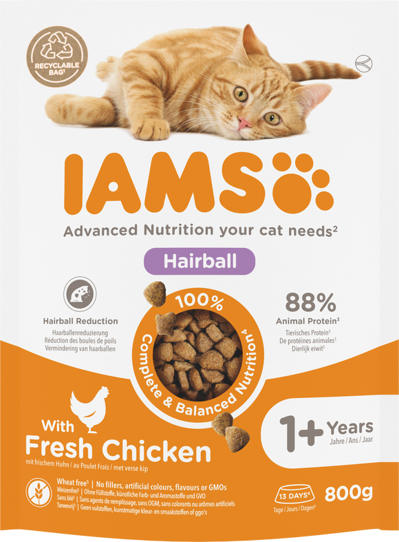 IAMS CAT ADULT HAIRB CNTROL CHKN 800 GR