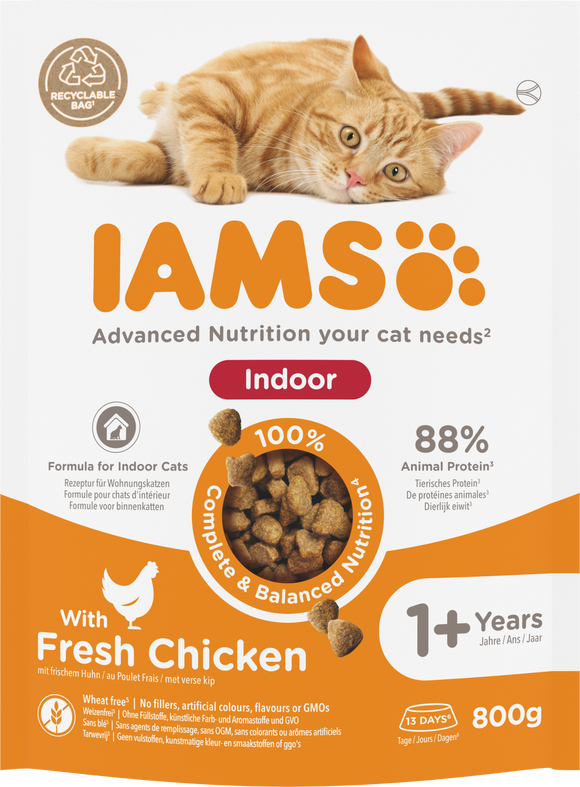 IAMS CAT ADULT INDOOR CHKN 800 GR