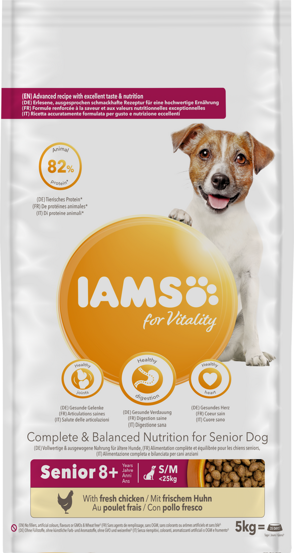 IAMS DOG SENIOR SM/MED CHKN 5 KG