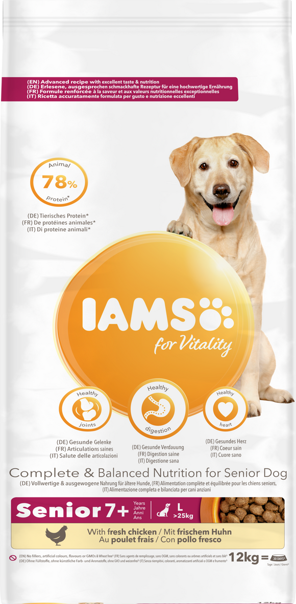 IAMS DOG SENIOR LRG CHKN 12 KG