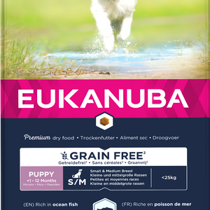 EUK DOG PUP S/M GRAINFREE O FISH 12 KG