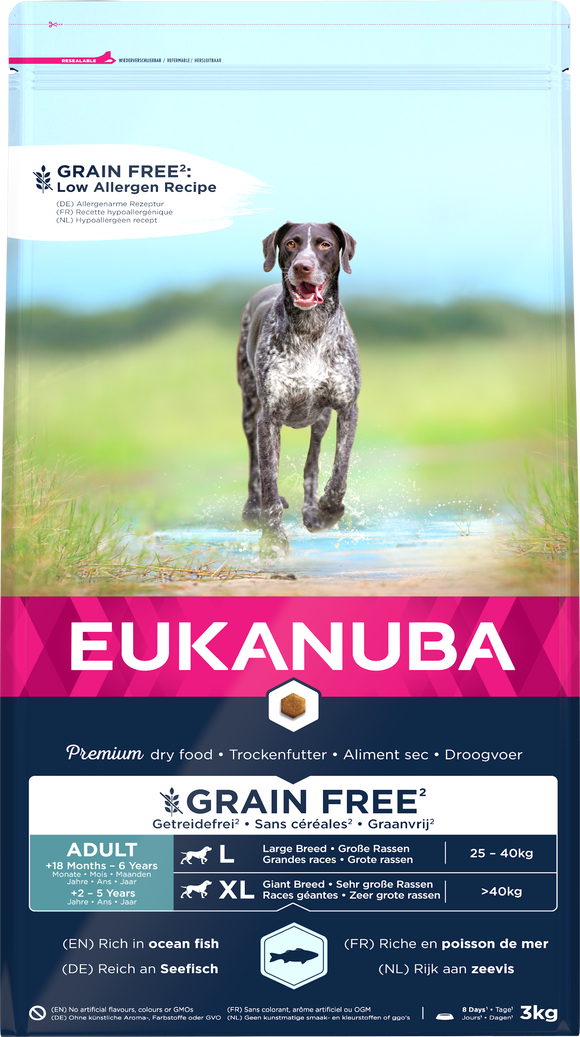 EUK DOG AD L GRAINFREE OC FISH 3 KG