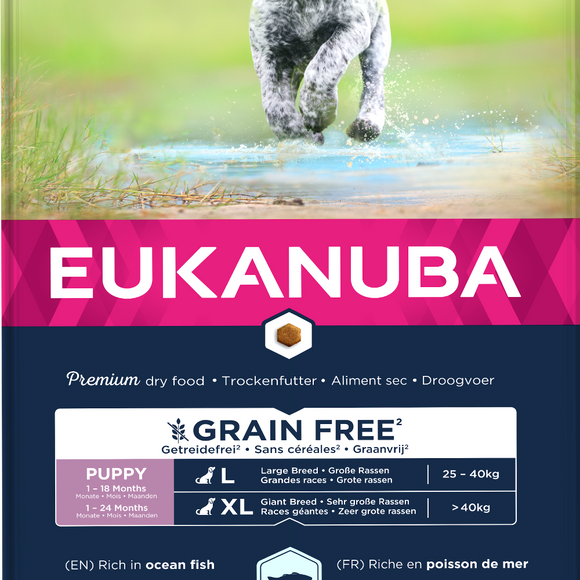 EUK DOG PUP L GRAINFREE OC FISH 12 KG