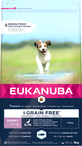 EUK DOG PUP S/M GRAINFREE O FISH 3 KG