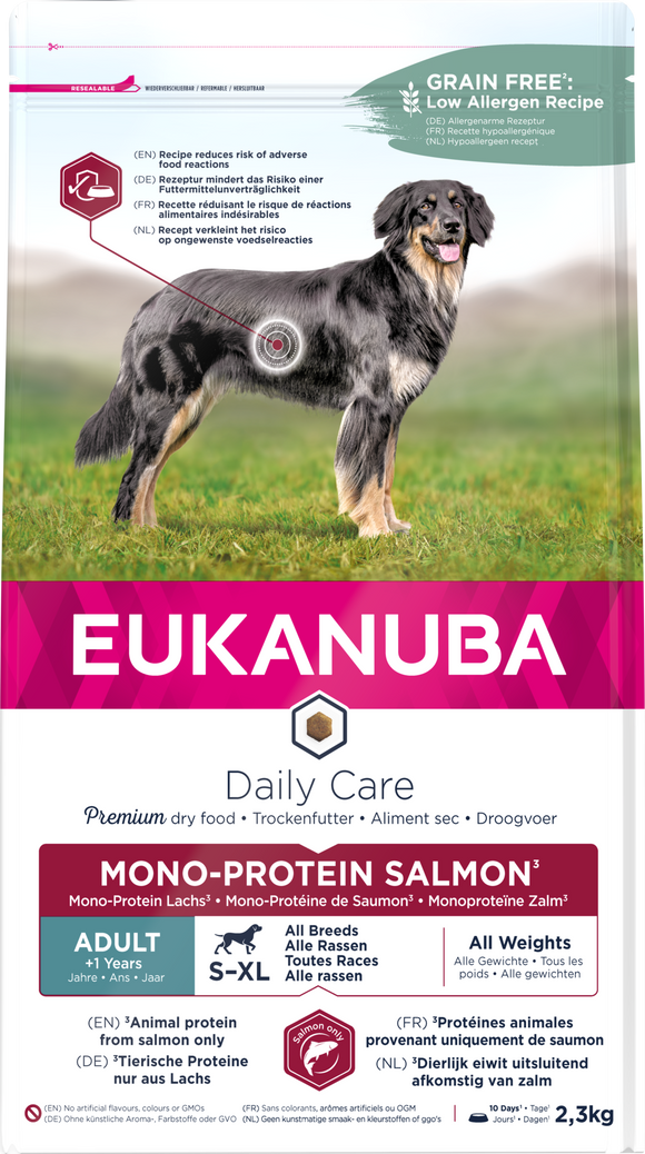 EUK DOG DC AD S-XL MONO PRO SALM 2.3 KG