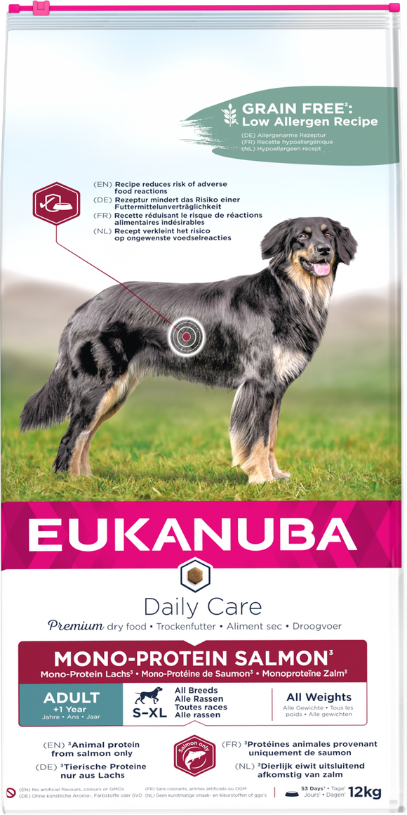 EUK DOG DC AD S-XL MONO PRO SALM 12 KG