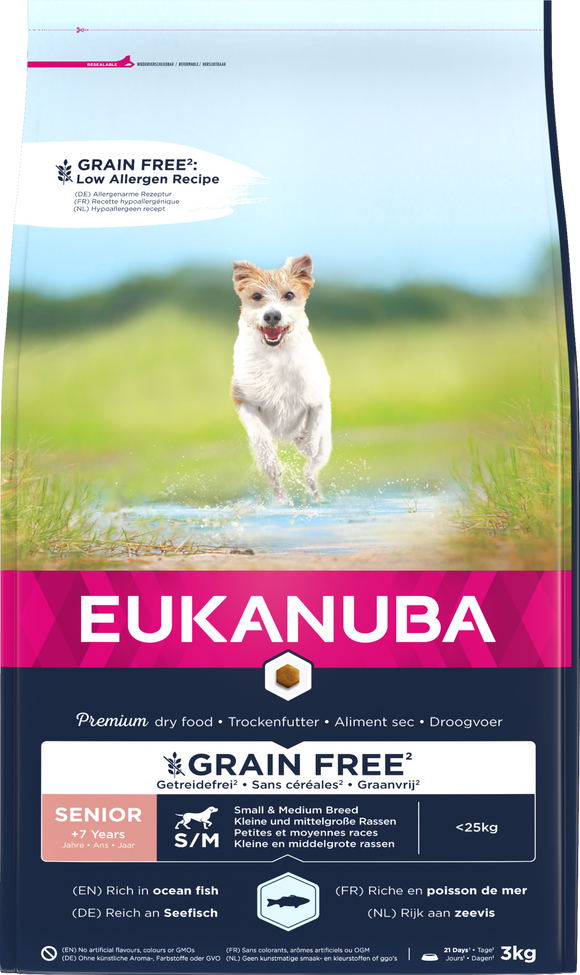 EUK DOG SR S/M GRAINFREE OC FISH 3 KG