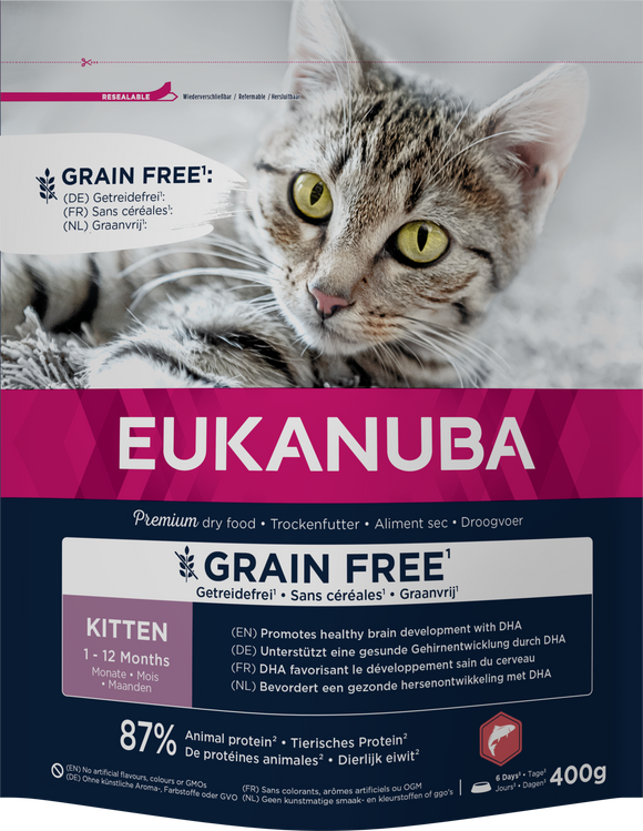 EUK CAT KITTEN GRAINFREE SALMON 400 GR