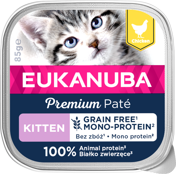 EUK CAT KITTEN GF CKN PATE MONO 85 GR