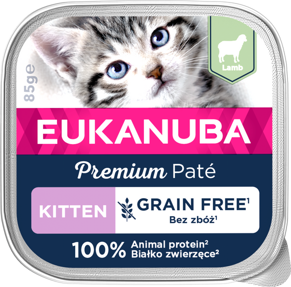 EUK CAT KITTEN GF LAMB PATE 85 GR