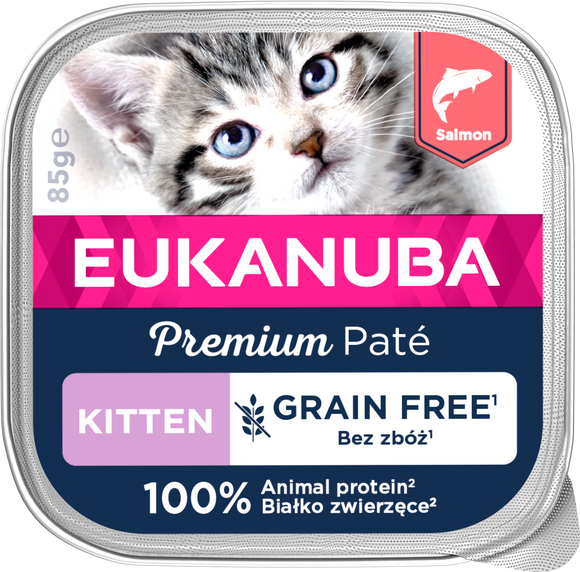 EUK CAT KITTEN GF SALMON PATE 85 GR