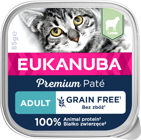 EUK CAT ADULT GF LAMB PATE 85 GR