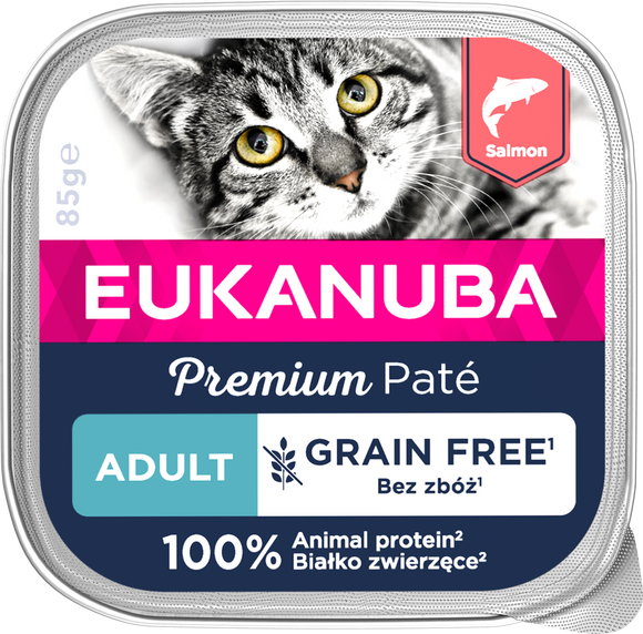 EUK CAT ADULT GF SALMON PATE 85 GR