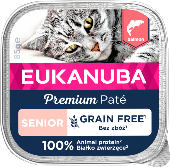 EUK CAT SENIOR GF SALMON PATE 85 GR