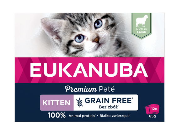 EUK CAT KITTEN GF LAMB PATE MP 12x85 GR