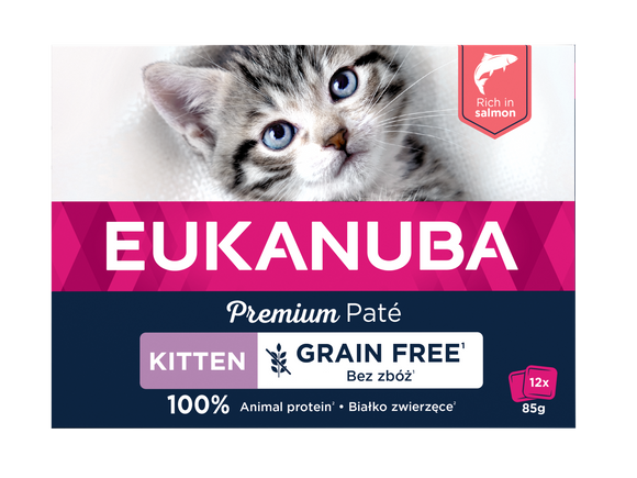 EUK CAT KITTEN GF SALMON PATE MP 12x85 GR