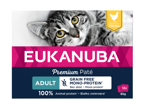 EUK CAT ADULT GF CKN PATE MP 12x85 GR