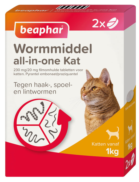 BEAPHAR WORMT A-I-O KAT +1KG 2 TABL