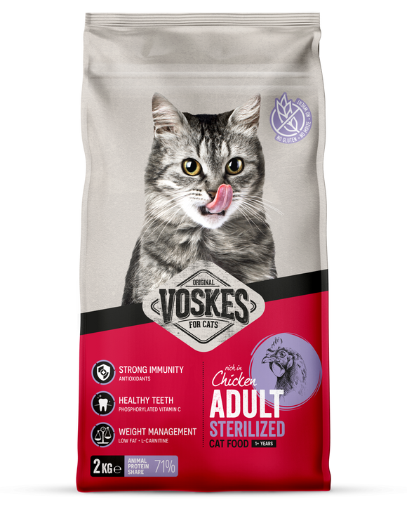 VOSKES BROK ADULT STERILIZED KIP 2 KG