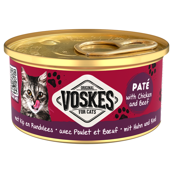 VOSKES PATÉ KIP&RUNDVLEES 85 GR