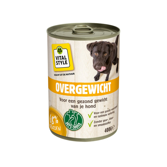 VITALSTYLE HOND BLIK OVERGEWICHT 400 GR