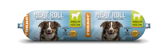 FOKKER DOG MEATROLL LAM ZALM 800 GR