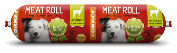 FOKKER DOG MEATROLL HERT ZALM 800 GR