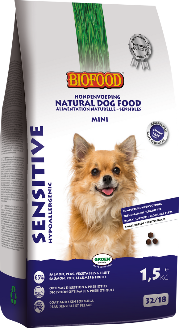 BIOFOOD SENSITIVE SMALL GRAANVR 1.5 KG